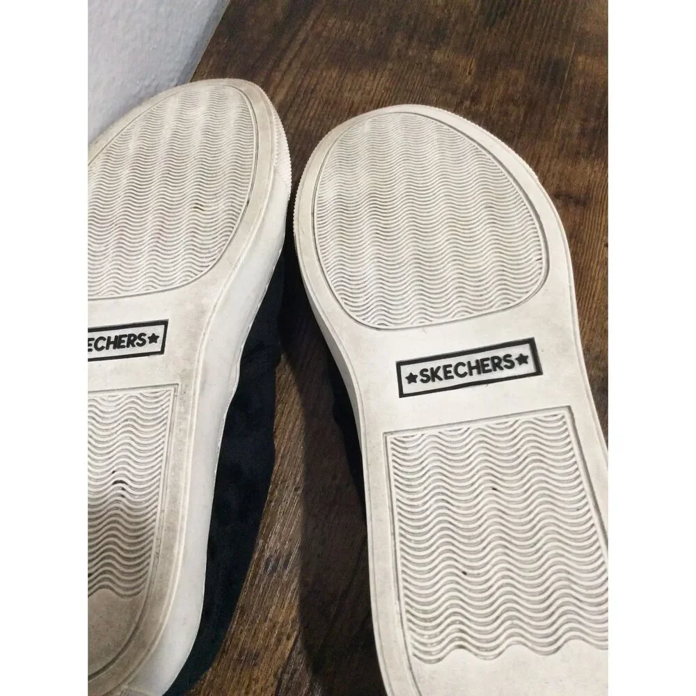 Woman Skechers Velveteen VNC Shoe Slip-on classic sneaker 49933/Black Size 7.5